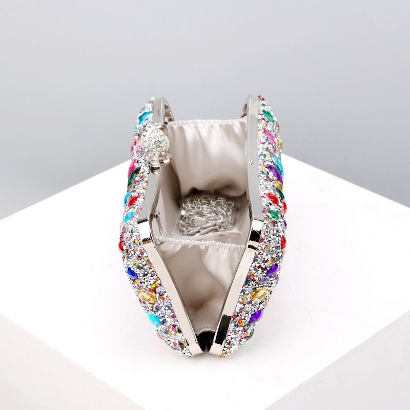 Sac de soirée polyvalent pour banquet de mode féminine avec incrustations de diamants populaires_voghion.com