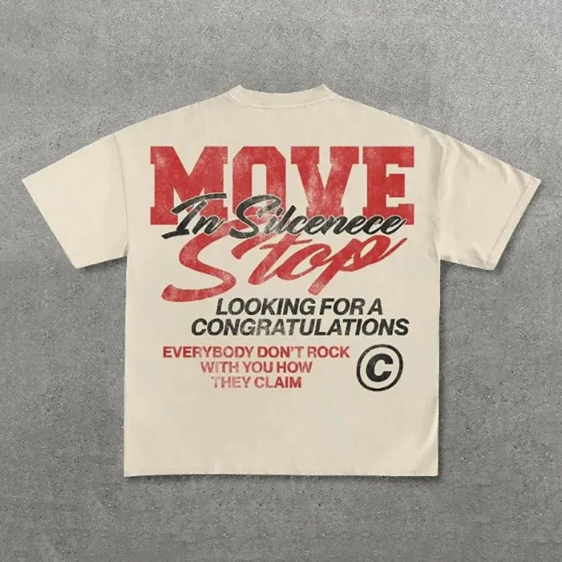 Mænds T-shirt med bogstaver grafisk tryk Sommerkvalitet Bomuld T-shirt Mænd og kvinder High Street Vintage kortærmede Y2k skjorter_voghion.com