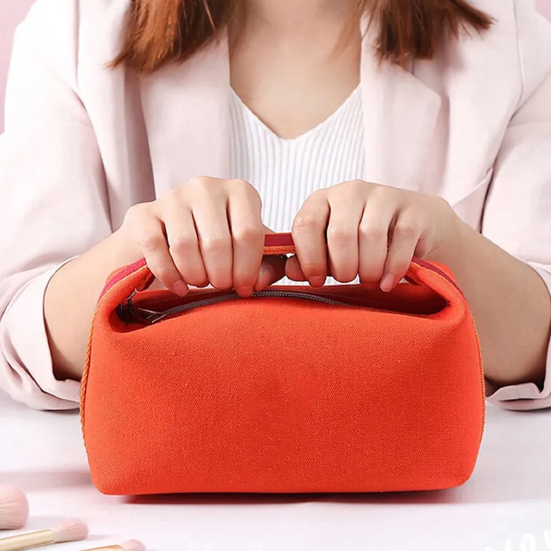 Trousse de maquillage en toile imperméable pour femmes, nouvelle mode 2023, portable, grande capacité, rangement, voyage_voghion.com