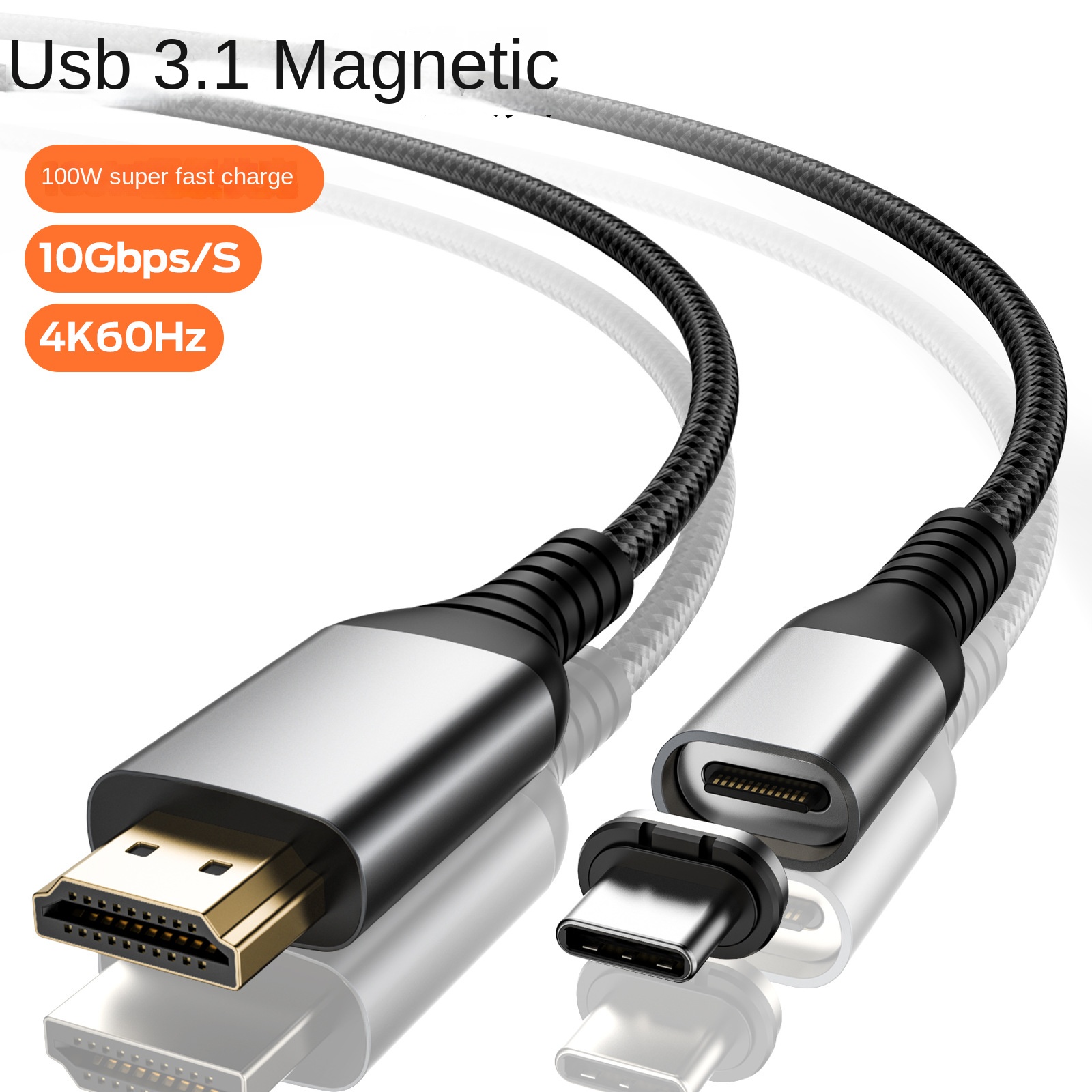 Μαγνητικός μετατροπέας καλωδίου USB C συμβατός με HDMI 4K Type C σε HDMI για Huawei MacBook Pro Air iPad USB C καλώδιο_voghion.com