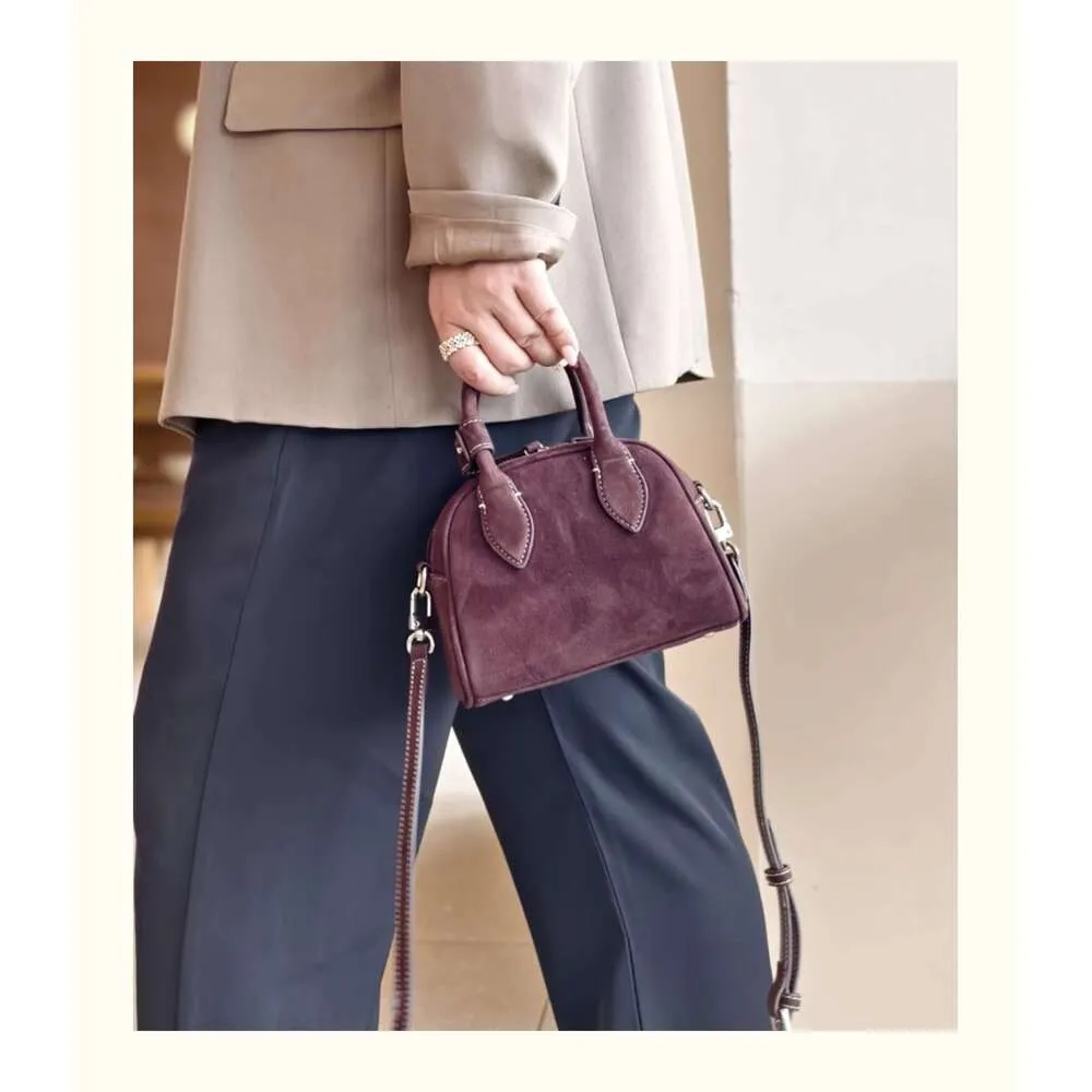 Sac à bandoulière rétro tendance en cuir véritable et daim pour femme_voghion.com