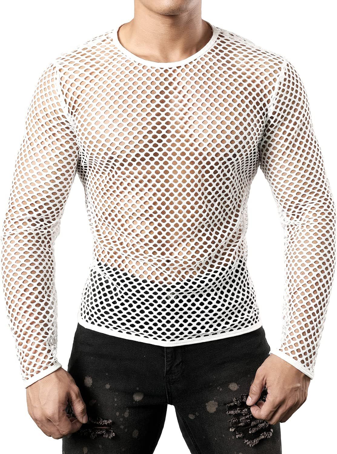 Nuovo pullover estivo con scollo rotondo traforato, top a maniche lunghe, felpa con cappuccio oversize larga e traspirante in rete da pesca, da uomo_voghion.com