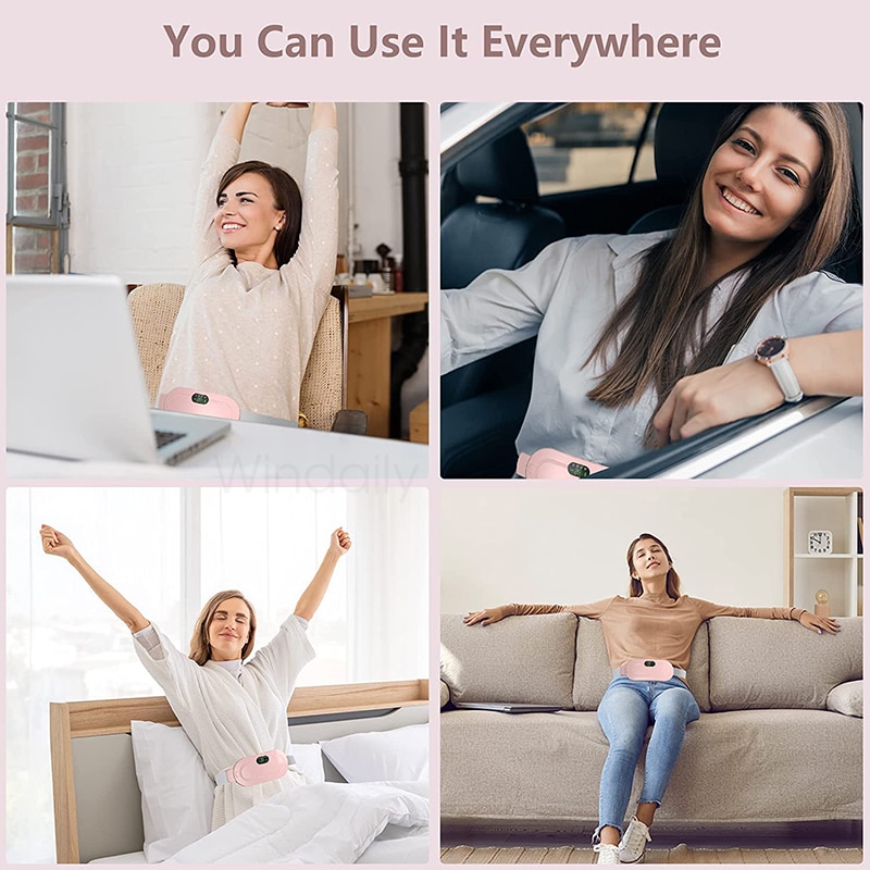Beauty Care shop Heating Electric Menstrual Pad Smart Warm Palace Belt Abdominal Belly Vibration Massager Period Pain Relief Wa_voghion.com