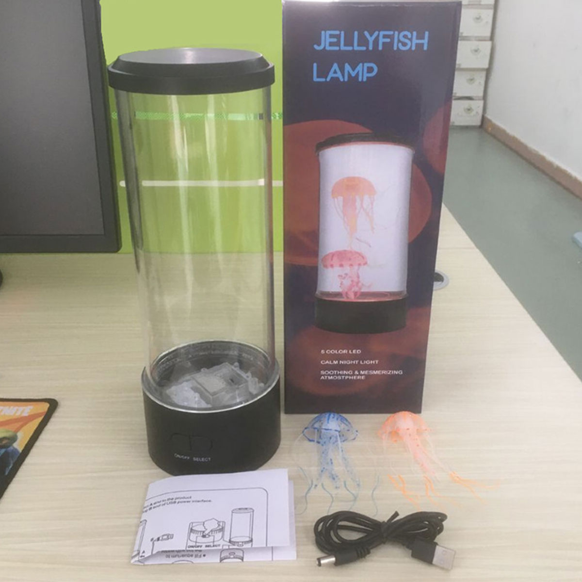 New LED Jellyfish Lamp DV5C 500mA USB/Battery Powered Electric Jellyfish Tank Night Light Color Changing Fantasy Mood Light_voghion.com