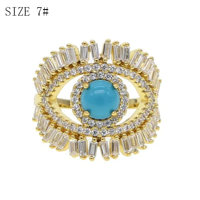 Trendy Gold Plated Turkish Necklace Lucky Girl Gift Baguette Cubic Zirconia Turquoise Geomstone Top Quality Evil Eye_voghion.com