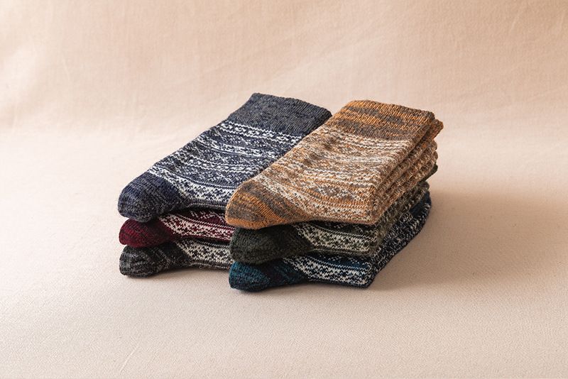 Calzini da uomo in lana spessa e calda, stile retrò, lunghi e invernali, in cotone, a metà tubo_voghion.com