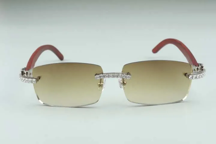 Occhiali da sole alla moda Montature per occhiali da sole con diamanti infiniti 3524012 con gambe in legno e lenti da 56 mm_voghion.com