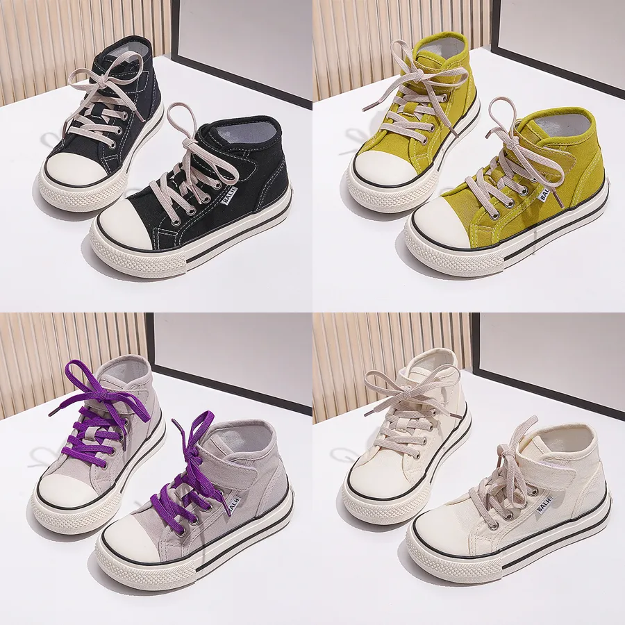 Children's Canvas Yellow Green High Top Boys Girls Toddler Casual Littlesprouts Beige Fashion Soft Non-slip Kids Cloth_desvips.com