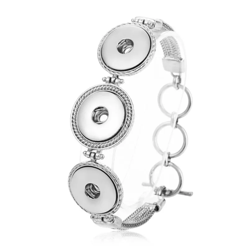 Bracelets à breloques Bouton-pression Bijoux Bracelet Bracelet en métal réglable Interchangeable Couleur mixte Envoi gratuit_voghion.com