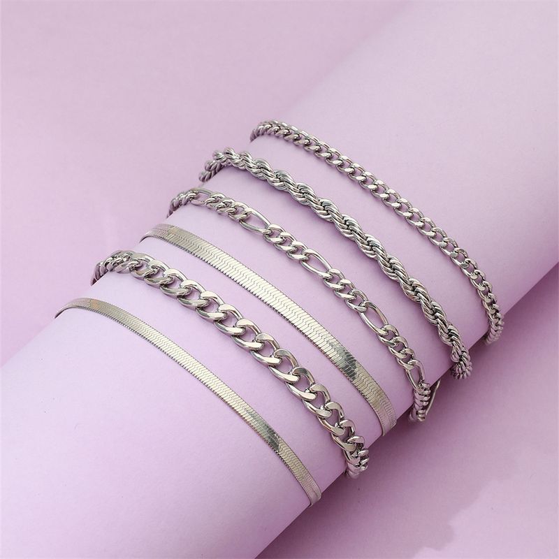 New Handicraft Simple Multi Layered Metal Blade Chain Bohemian Fashion Layered Bracelet_voghion.com