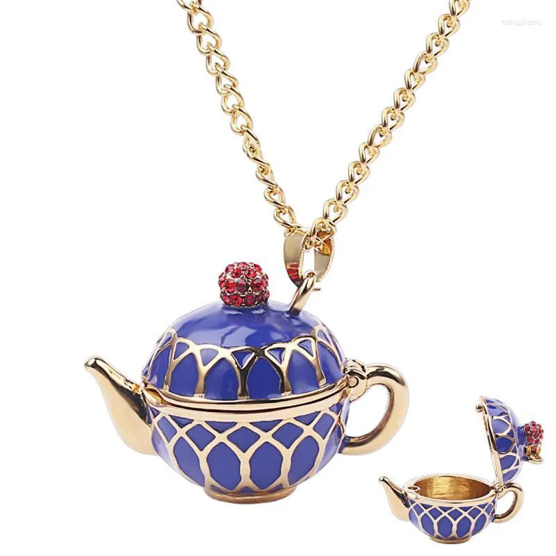 Collane con ciondolo Gioielli di moda Collana Teiera Smalto Può Aprire 85cm_voghion.com