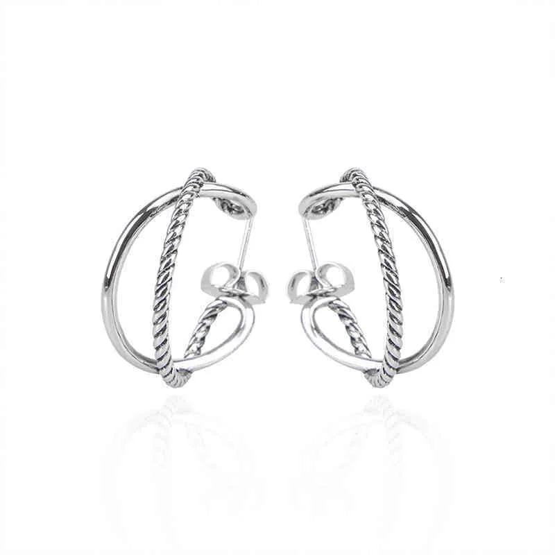 Pendientes de aro con dije de cruz de diseñador, geométricos, de moda, de amor, sencillos, de plata, para mujer, clásicos, para fiesta de cumpleaños._voghion.com