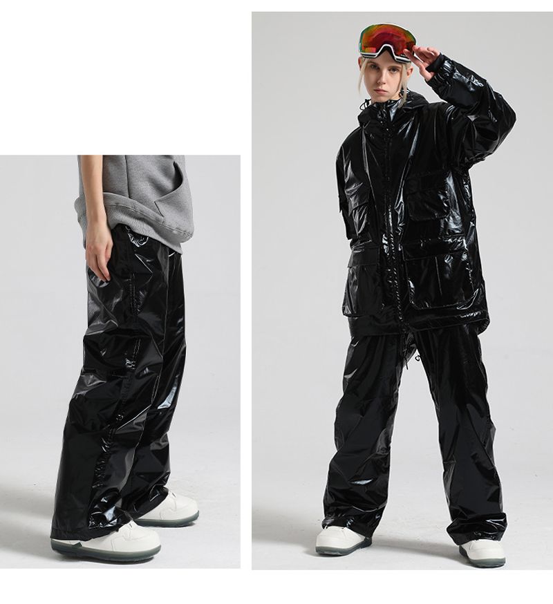 New ski men loose veneer waterproof windproof breathable warm snow pants women's outdoor skiing equipment_voghion.com