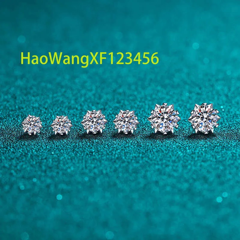 Orecchini con diamanti da 0,6 ct a 2,0 ct di colore D in argento sterling placcato in platino e moissanite con chiusura a vite_voghion.com