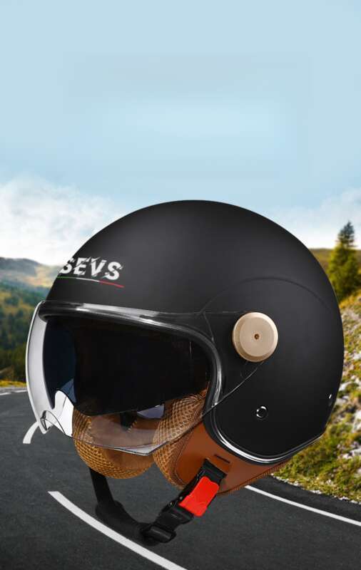 3C Certified Dual Mirror Motorcycle Half Men Women, Lightweight For All Seasons, Sun Protection And Warm Safety Helmet_voghion.com