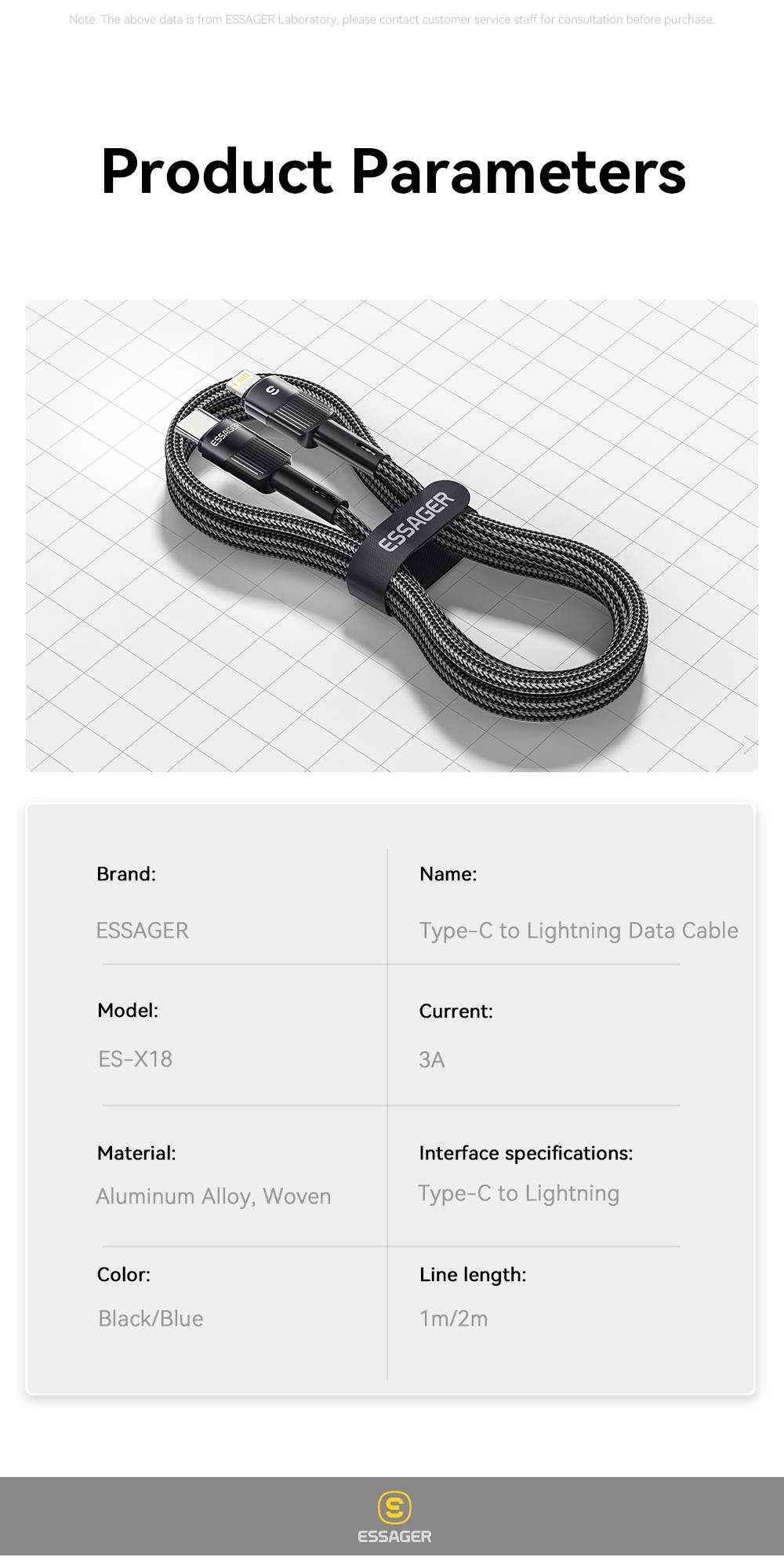LANSKLBD Essager USB C Cable For IPhone 14 13 12 11 pro Max XS 20W Fast Charging Cable Data Line Charger For iPad Mobile Phone Wire Cord_voghion.com