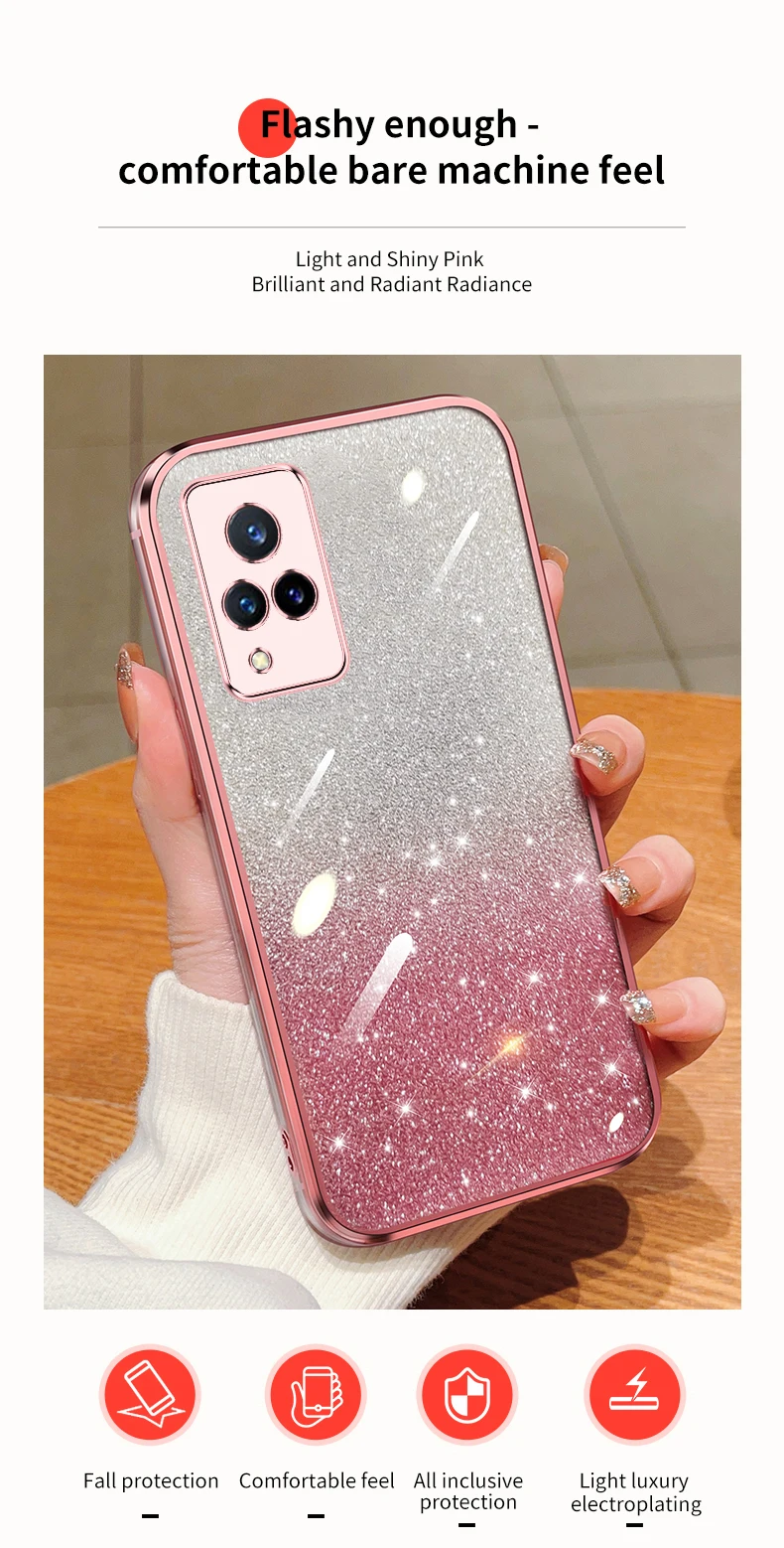 Shiny Gradient Phone Case For Vivo Smartphone Electroplated_voghion.com