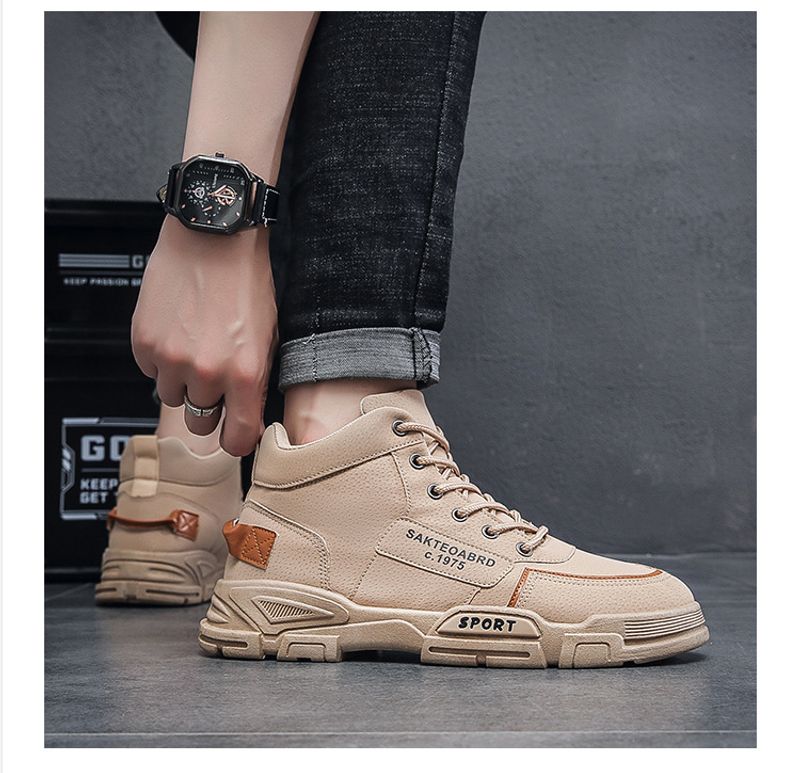 2024 Automne High Martin Édition Coréenne Vêtements de Travail Polyvalents Mi-hauts Courts Chaussures Tendance Bottes pour Hommes_voghion.com