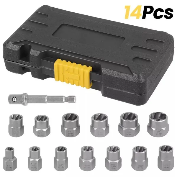 Kit de 14 manchons filetés inversés pour douilles coulissantes, extracteur de douilles filetées inversées pour écrous [Boîte noire]_voghion.com