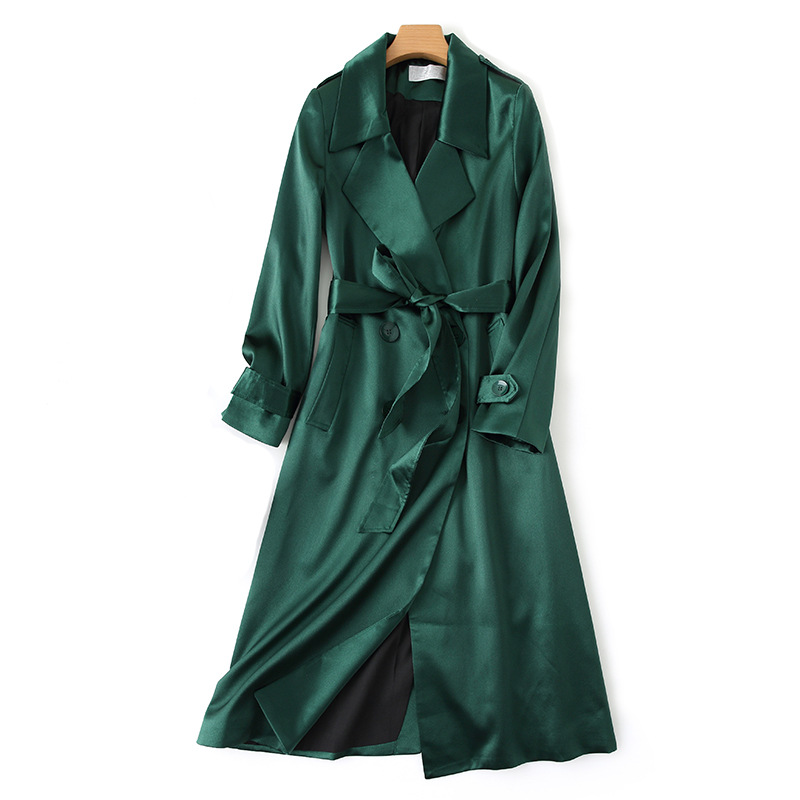 Damen Temperament Trenchcoat Anzug Kragen Taille Acetat Trenchcoat 2958_voghion.com