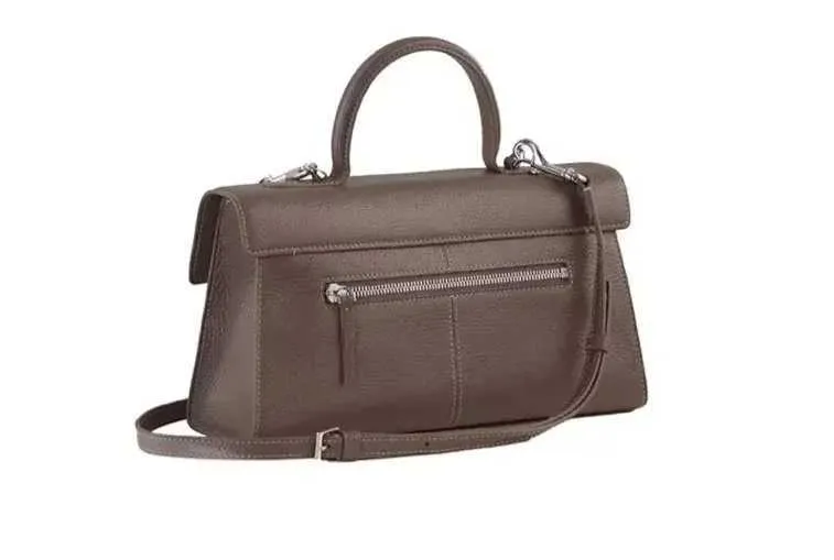 Stilvolle Umhängetasche für Damen, Designer-Umhängetasche mit Clamshell-Griff oben, Vollleder, mit Riegel, Umhängetasche, Ba241216_voghion.com