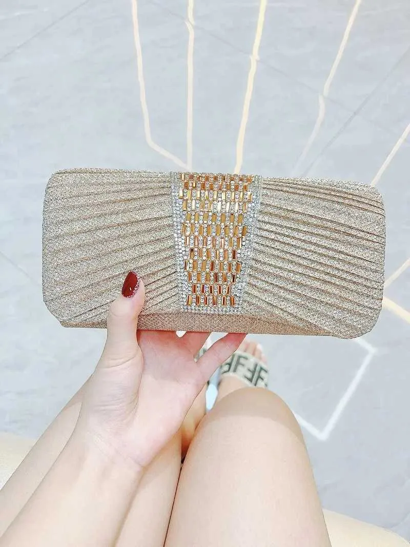 design kväll damdag kuvertväska daglig clutch bröllopsfest glänsande guldkedja axelväska Y241019_voghion.com