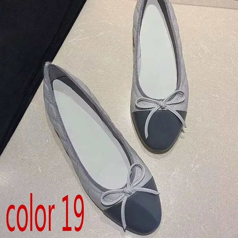 Kleid Damen Designer Ballettschuhe Damen Schuhe Frühling Herbst Neue Bogen Mode Flache Bootsschuh Dame Leder Lazy Dance_voghion.com