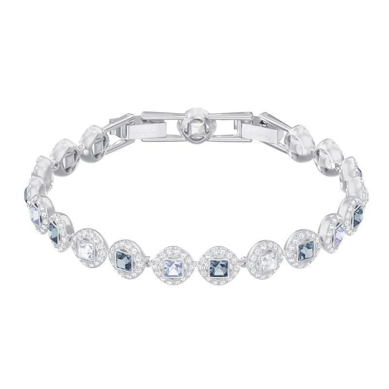 Conjunto de pendientes y pulsera con cadena dorada cristal austriaco_voghion.com