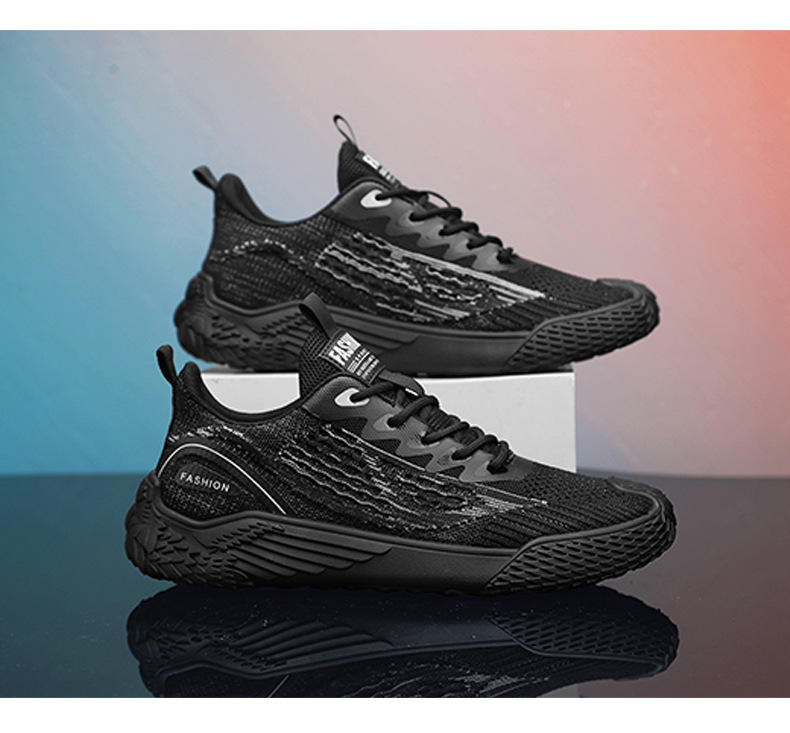 Straight men's breathable sports and leisure running soft soled mesh board shoes, trendy shoes_voghion.com