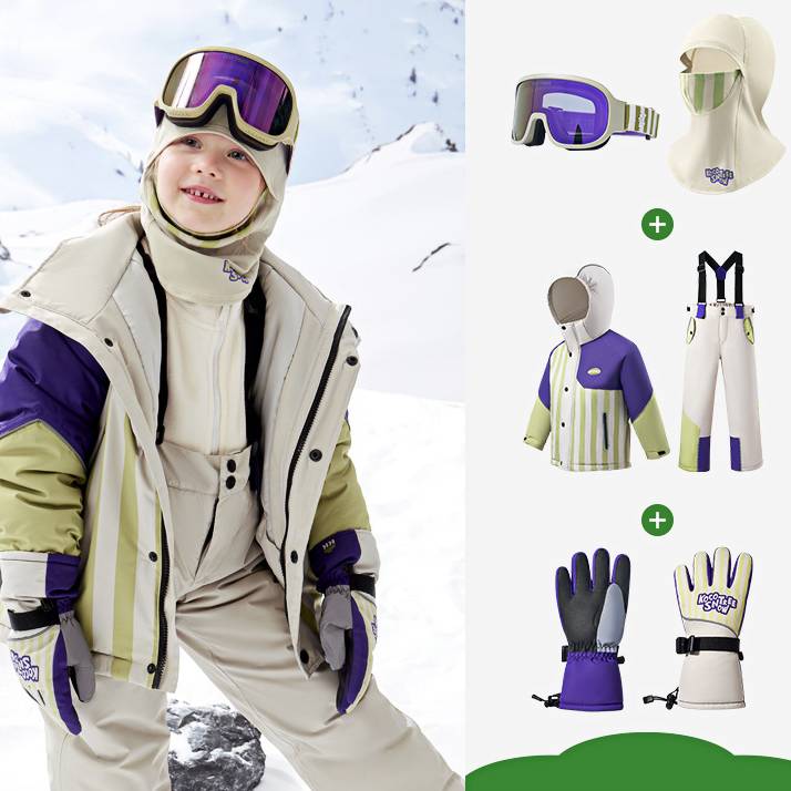 Skianzug-Set für die ganze Familie – Wasserdichte und winddichte Skijacke und -hose für Kinder und Erwachsene (Wassersäule 8000 mm, abnehmbare Kapuze, Teflonbeschichtung)_voghion.com