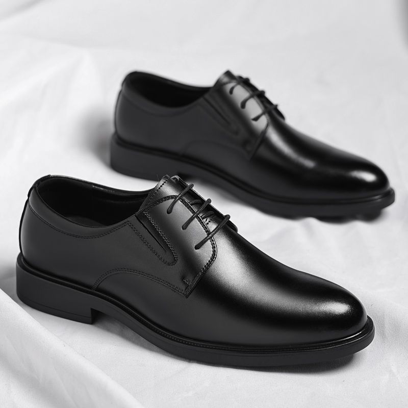 Derby en cuir de style britannique pour marié, chaussures d'affaires en cuir de vache pour hommes d'automne_voghion.com