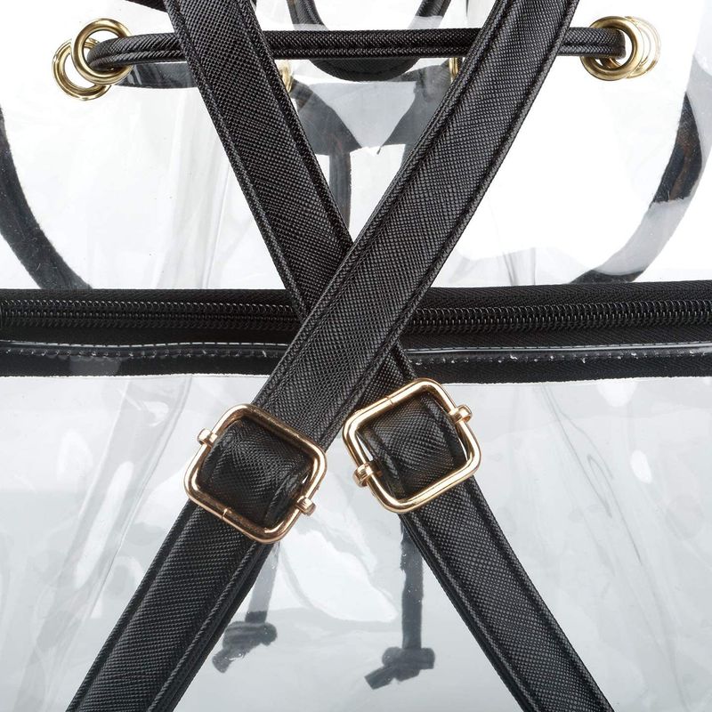 Zaino visivo da viaggio per esterni trasparente di grande capacità in PVC Andralyn_voghion.com