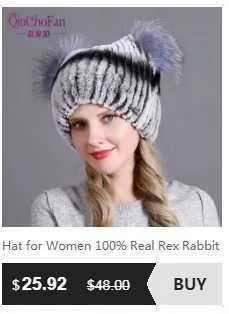 Knitted Rabbit Fur Hat For Women Winter Warm Fedora Style Cap_voghion.com