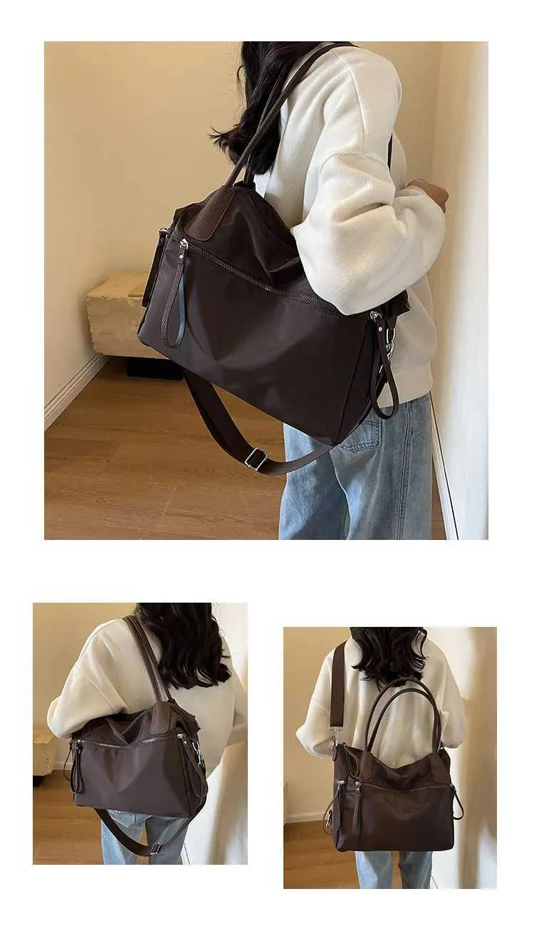 Sac à main en toile de nylon pour femmes, nouvelle tendance automne/hiver 2024, sac messager coréen décontracté de grande capacité, sac à main Y241011_voghion.com