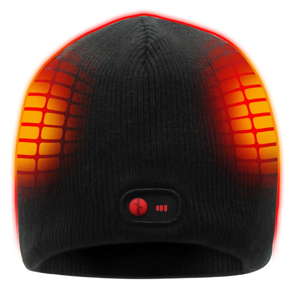 Moda- Chapéu preto aquecido de inverno para homem e mulher térmico quente_voghion.com
