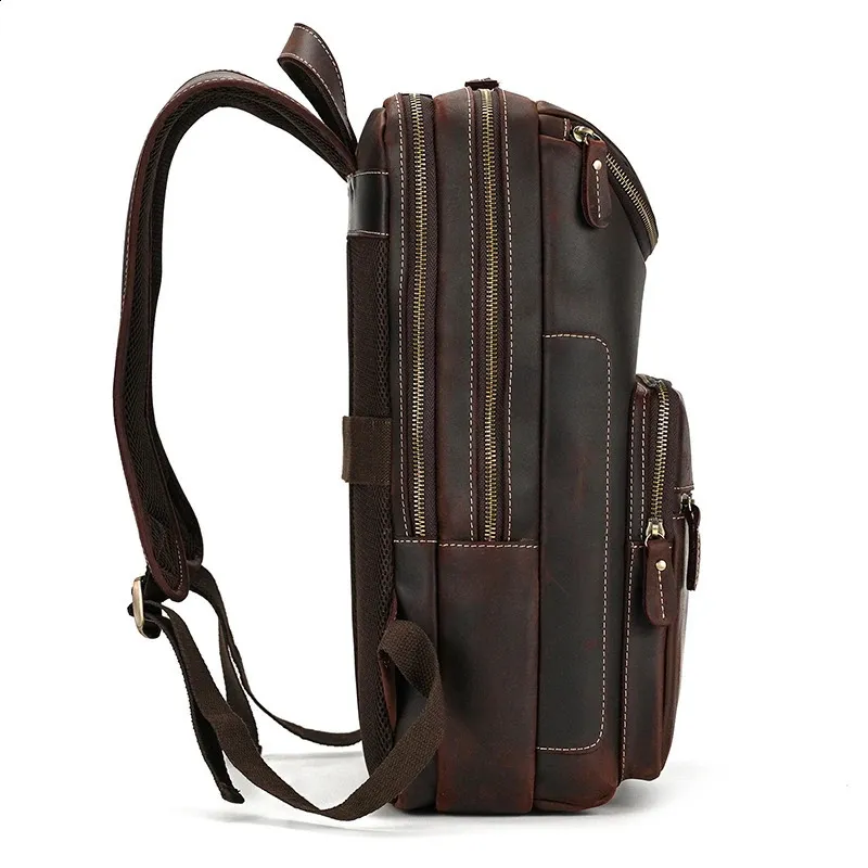 Mochila para portátil de 14" y 15,9" de piel auténtica para hombre, de piel de Caballo Loco, 240902_voghion.com