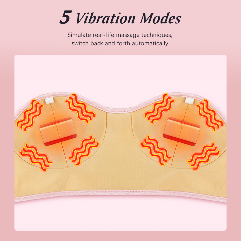 Electric Breast Massage Wireless Hot Compress Vibration Massage Enhancer Stimulator Device Prevent Sagging Breasts Massager_voghion.com