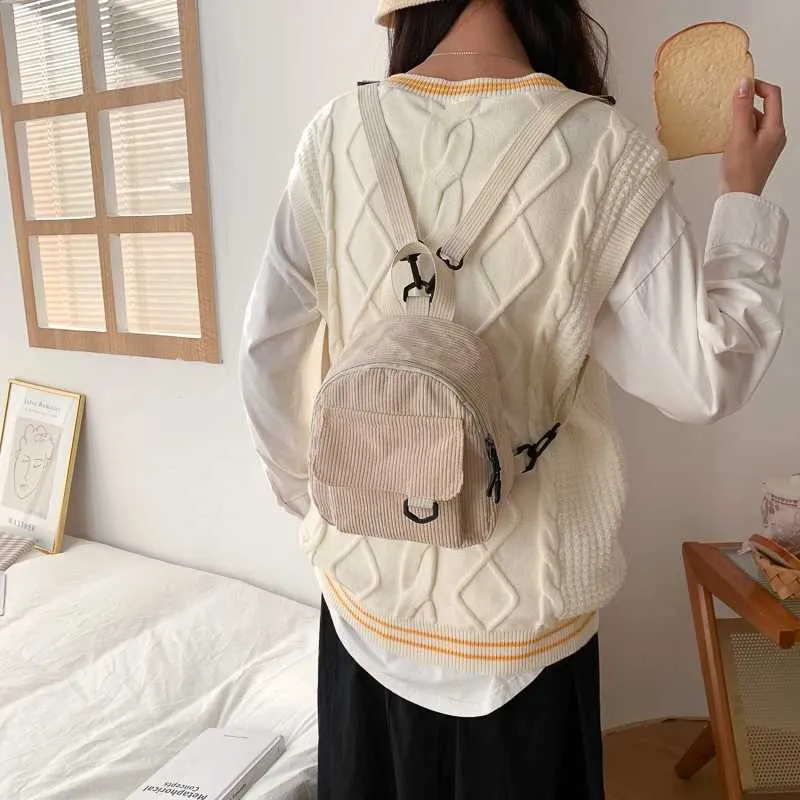 Minimalistischer Gestreifter Mini Rucksack Für Damen Und Schule_voghion.com