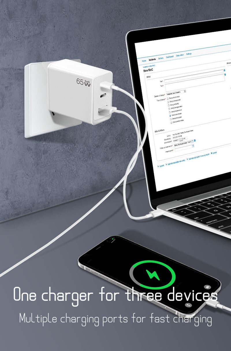 65W Fast Charger for Mobile Phone Notebook_voghion.com