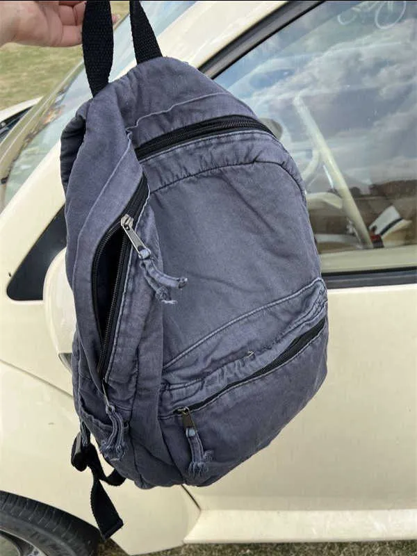 Vintage platneni ruksak za žene s patentnim zatvaračem, ležeran, srednjeg kapaciteta, u preppy stilu, ženski, Ba241031_voghion.com