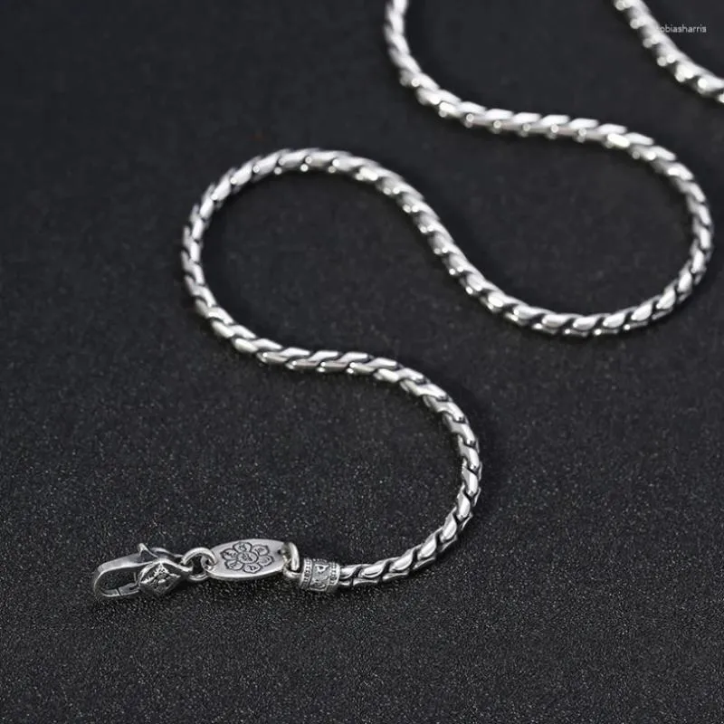 Catene Unibabe 3mm Solido Argento Twist Collana S Sterling Uomo Donna Catena Maschile Gioielli Regalo_voghion.com