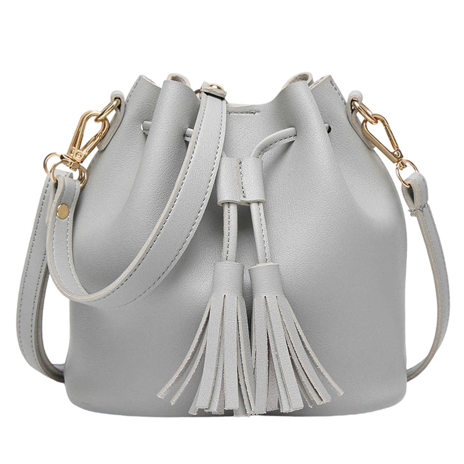 Womens Bucket Hobo Drstring Shoulder Ladies Handbags PU Leather Satchel 2 Way Bag for Winter FemaleC241104_voghion.com