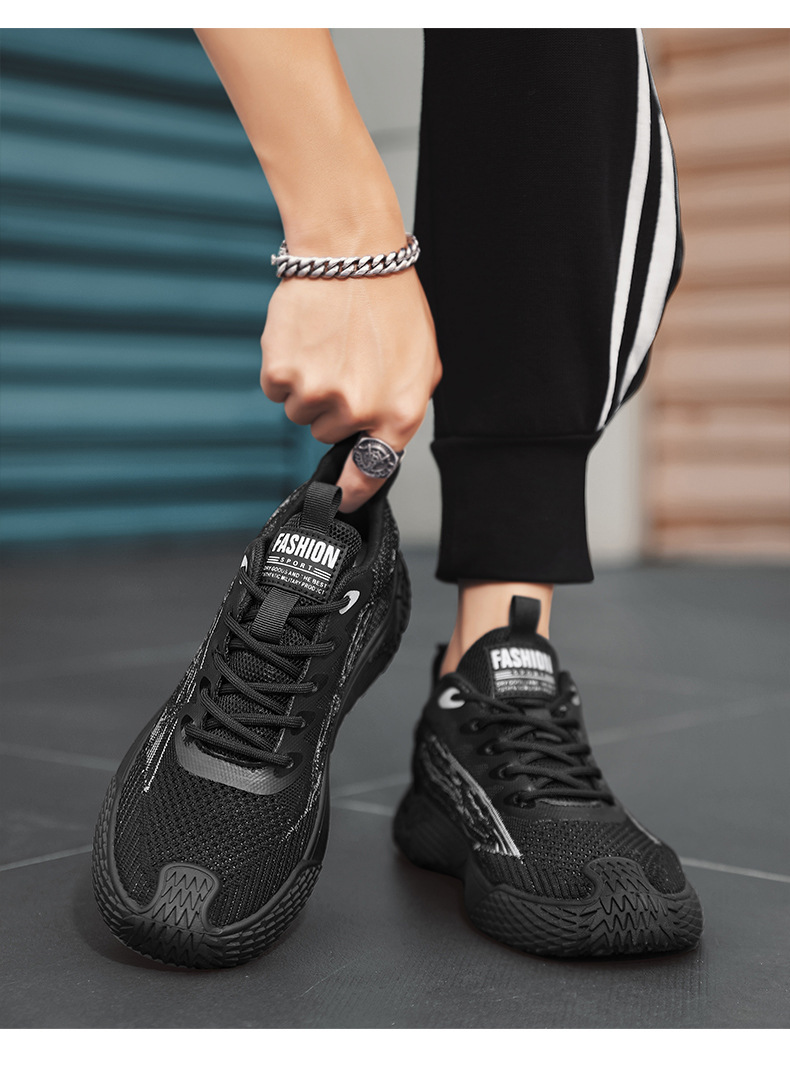 Straight men's breathable sports and leisure running soft soled mesh board shoes, trendy shoes_voghion.com