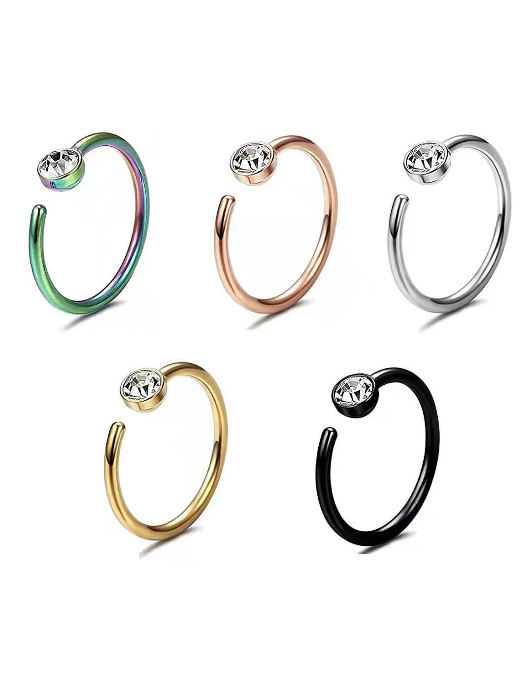 Bracciale alla caviglia con maglie cubane a goccia di petrolio alla moda, orecchini multi colore spessi, collana a catena smaltata_voghion.com