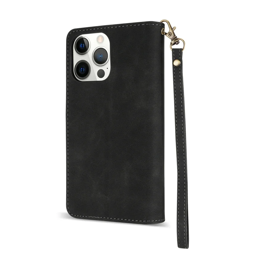 Leather Wallet Phone Case For Iphone With Magnetic Kickstand_voghion.com