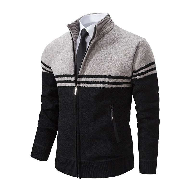 2023 Stand-up Kragen Jackett verdickt Laangärm Moud Pullover Casual Business Cardigan Männermantel Pullover_voghion.com