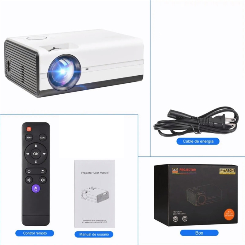 Global versjon Ditong-projektor 1080P Mini LED Bærbar WIFI Full HD Android 4K 1280 * 720P Keystone-korreksjon For Hjemmekino_voghion.com
