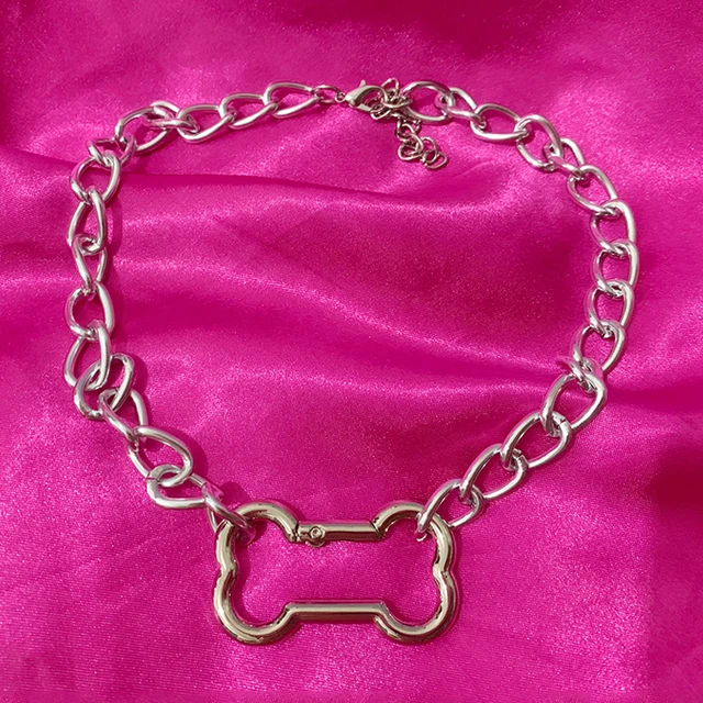 Colgante de hueso de perro ahuecado estilo punk coreano, accesorios geniales, bonito collar DIY para mujeres, joyería gótica para chicas._voghion.com