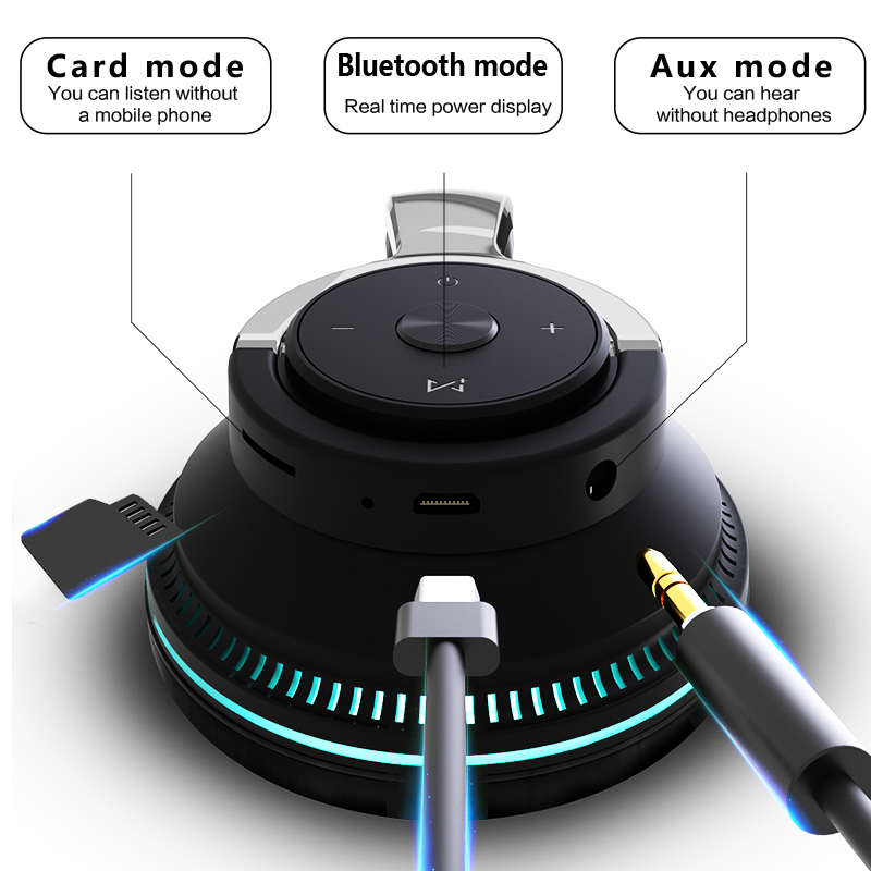 Cuffie Bluetooth TV Cuffie wireless con microfono Adattatore USB Cuffie stereo con cancellazione del rumore Pieghevole per TV Auricolare_voghion.com