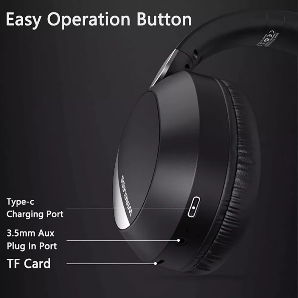 Wireless Bluetooth 5.3 Headphones Foldable Stereo Earphones Headset Mic Over-Ear_voghion.com